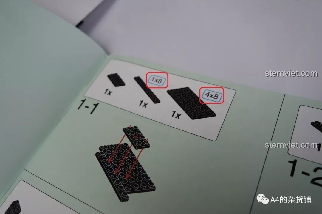 Chi tiết các mảnh ghép cần thiết cho bước 1-1 được liệt kê rõ ràng trong sách hướng dẫn của bộ Xingbao 03026.