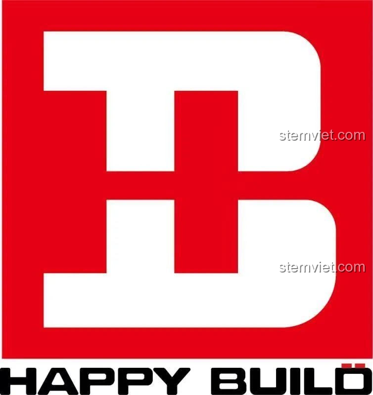 Logo của Happy Build, hãng sản xuất bộ đồ chơi lắp ráp Thùng Container Hồng 1:10 YC-QC013.