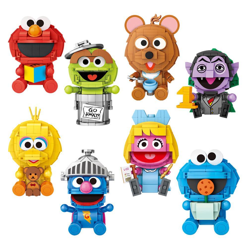 Bộ đồ chơi LOZ Sesame Street 1313 với 8 nhân vật hoạt hình đáng yêu Elmo, Cookie Monster, Big Bird, Oscar, Count, Baby Bear, Grover, Prairie Dawn. Đồ chơi lắp ráp mini block phù hợp cho bé trai, bé gái 6 tuổi, giúp phát triển tư duy sáng tạo, giá tốt.