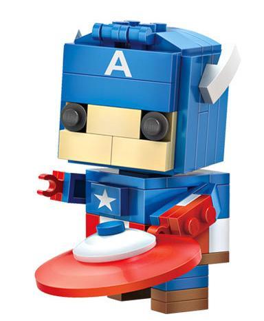 Mô hình lắp ráp LOZ 1401 Captain America phong cách BrickHeadz cho bé trai 6 tuổi.