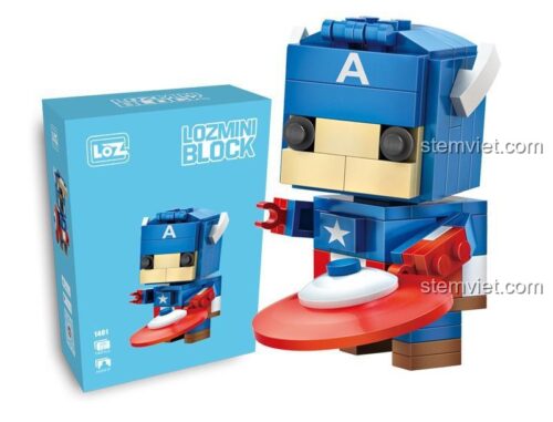 Hộp đồ chơi xếp hình LOZ 1401 Đội Trưởng Mỹ, quà tặng giá tốt cho bé.