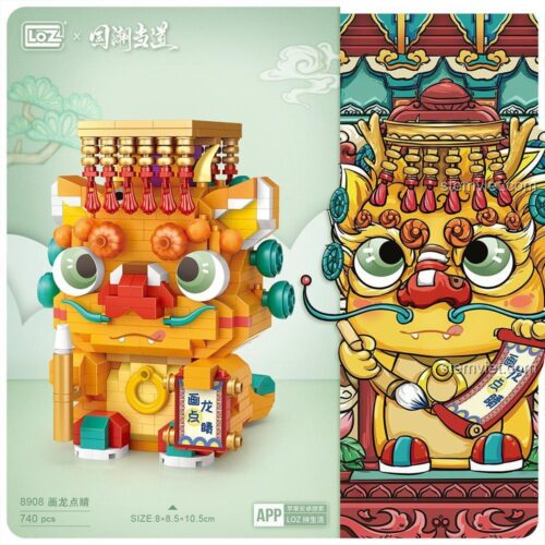 Bộ lắp ghép Long Vương LOZ 8908 phong cách Guochao, đồ chơi mô hình 740 mảnh mini block, quà tặng sáng tạo cho con trai và con gái.