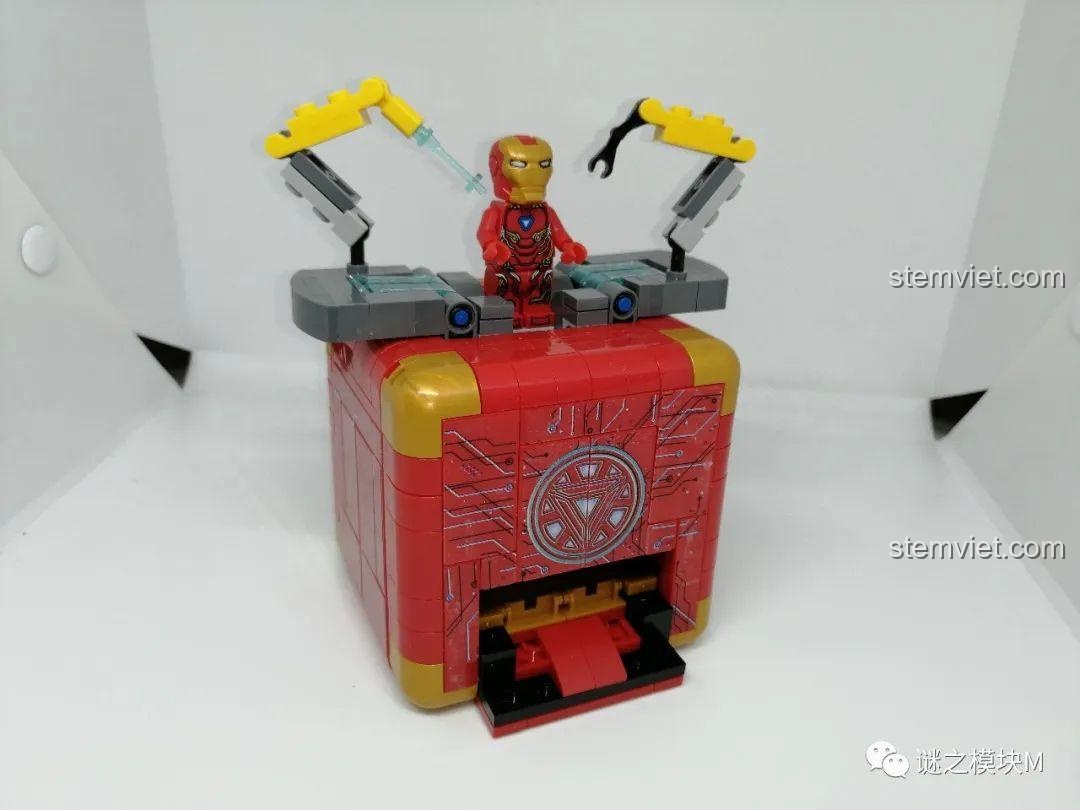 bộ lắp ghép 075 Hộp Cơ Khí Người Sắt minifigure mặt sau