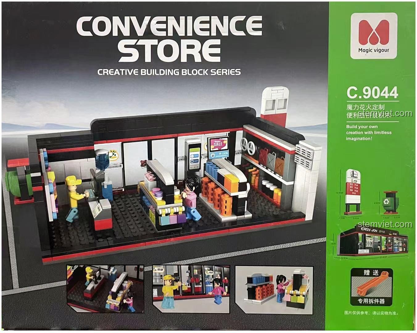 Đồ chơi lắp ráp C.9044 Mô hình cửa hàng tiện lợi 447 mảnh, Magic Vigour C.9044 Cửa hàng tiện lợi Easy Joy, chi tiết sống động, kích thước mô hình