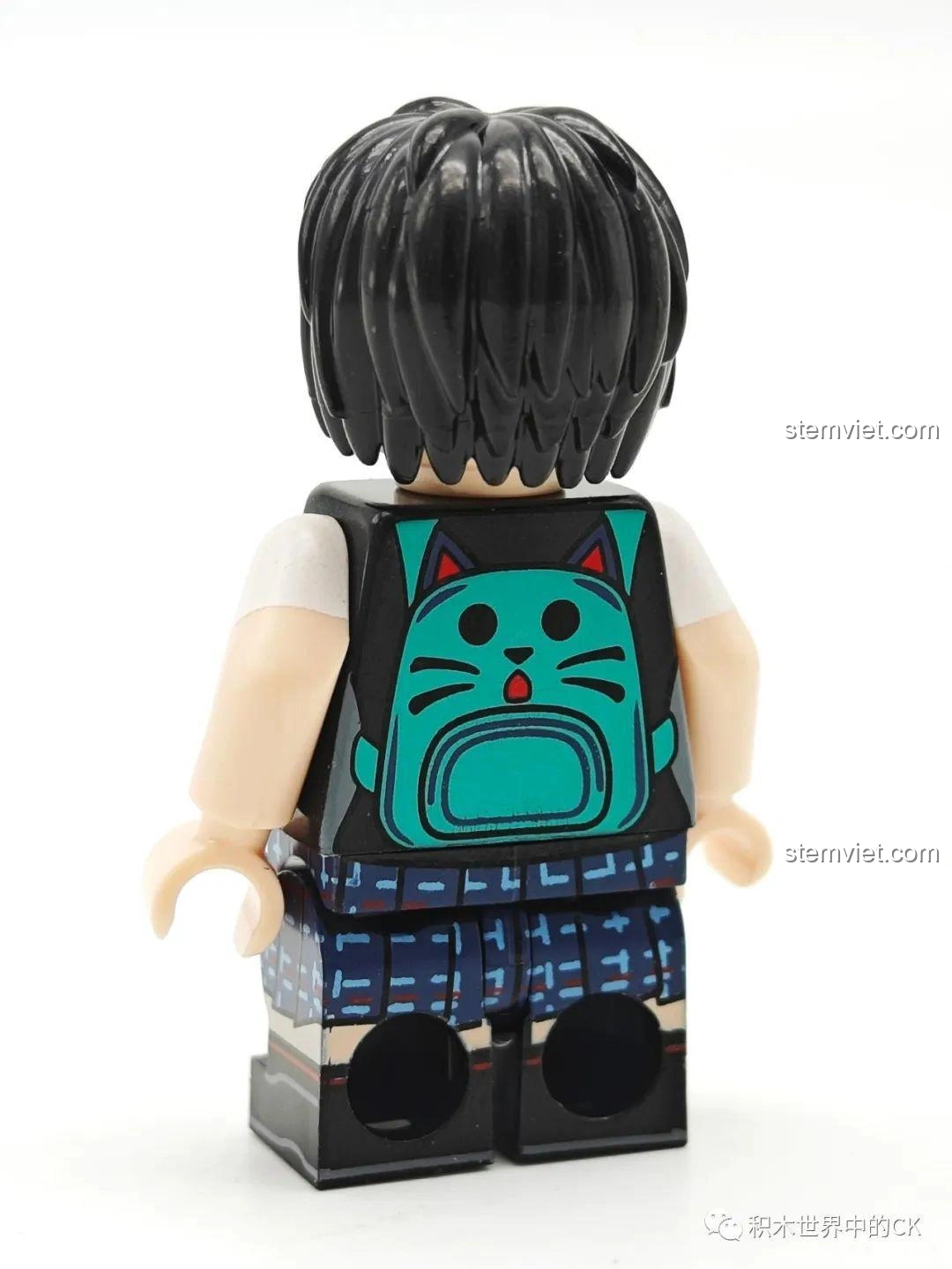 Mặt sau minifigure Peni Parker KORUIT KT1069, nổi bật với chiếc balo hình mèo dễ thương.