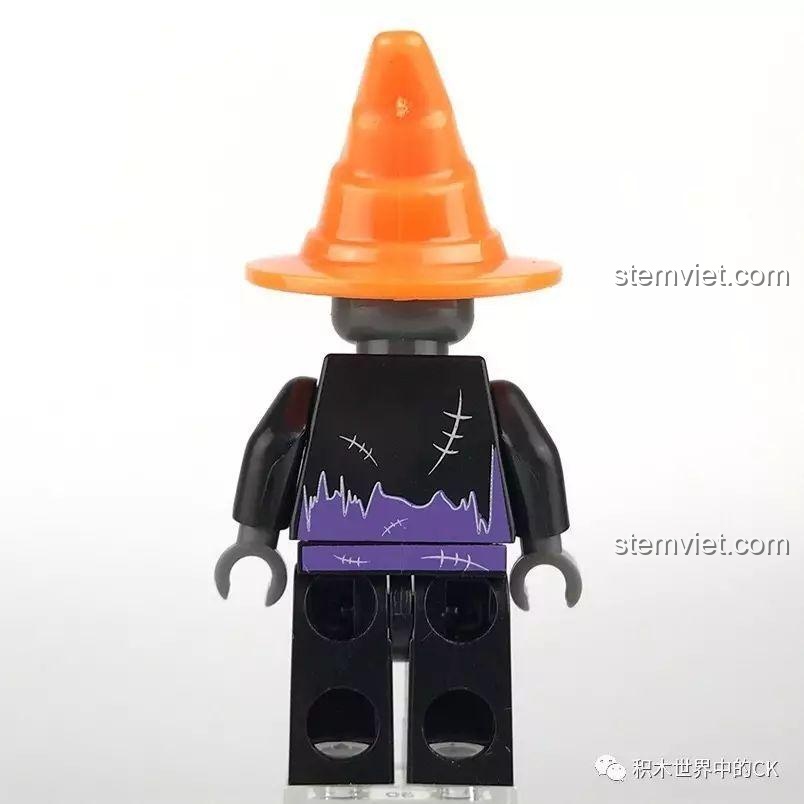 Mặt sau của minifigure Zombie Văn Phòng với các chi tiết in hình vết rách trên áo.