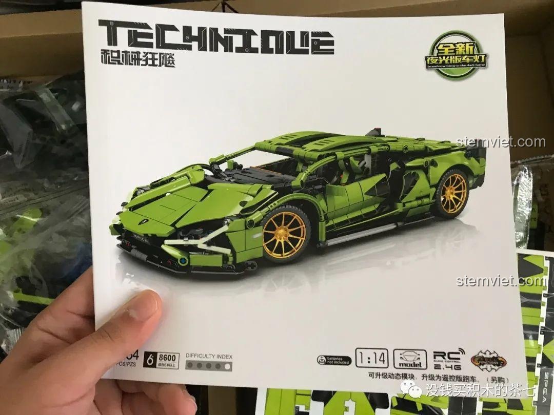 Túi phân loại chi tiết của bộ lắp ráp Lamborghini Sián FKP 37 Meiji Blocks 8600, giúp lắp ráp dễ dàng hơn, phù hợp bé trai 6 tuổi, đáng tiền