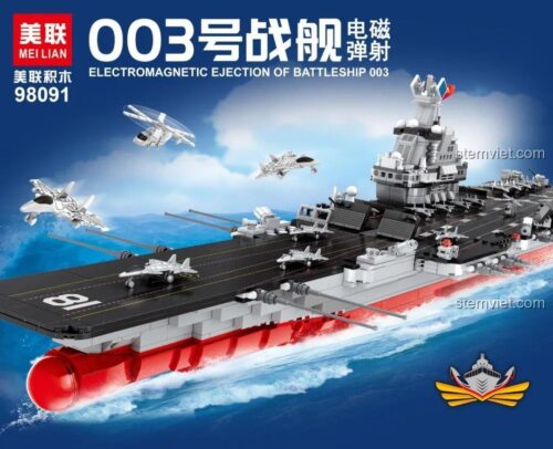 Đồ chơi mô hình Tàu Sân Bay Fujian MEILIAN 98091, bộ xếp hình tàu sân bay điện từ, chi tiết cao cấp cho bé trai 6 tuổi