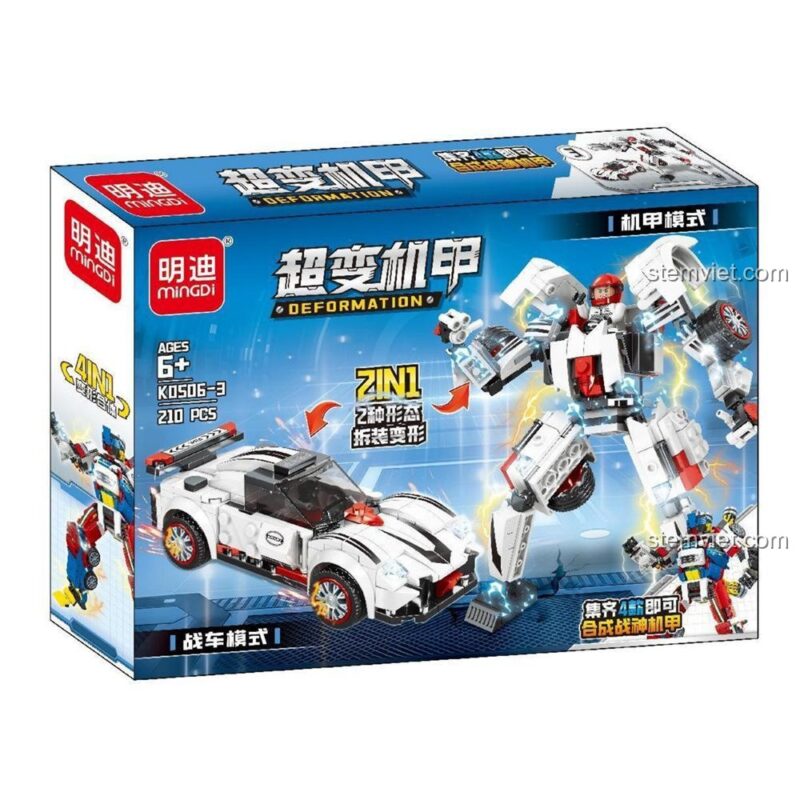 Hộp của bộ phận K0506-4, một chiếc siêu xe màu vàng có thể biến hình thành robot, thuộc bộ đồ chơi mô hình MingDi 0506.