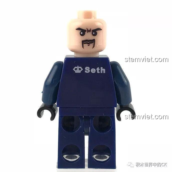 Minifigure Chiến binh Seth với biểu cảm mặt sau, thể hiện sự đa dạng của nhân vật trong bộ lắp ráp LELE 36020.