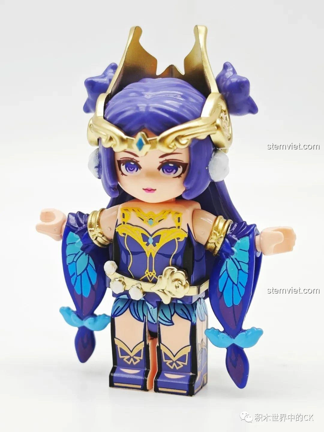 Cận cảnh minifigure Điêu Thuyền trong trang phục Giấc Mơ Đêm Hè của bộ Keeppley K21103, chi tiết rõ nét.