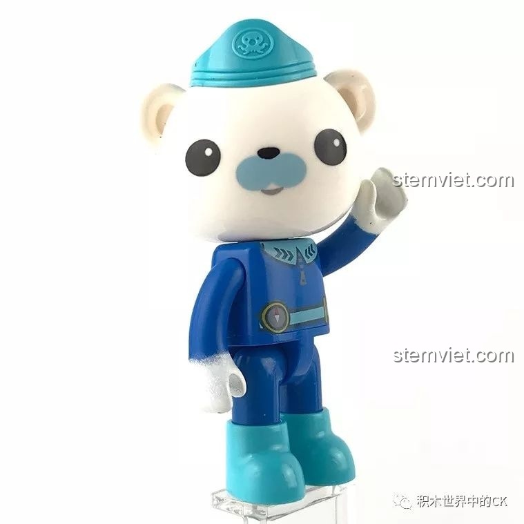 Minifigure Đội trưởng Barnacles đang vẫy tay, các khớp linh hoạt cho phép tạo nhiều tư thế.