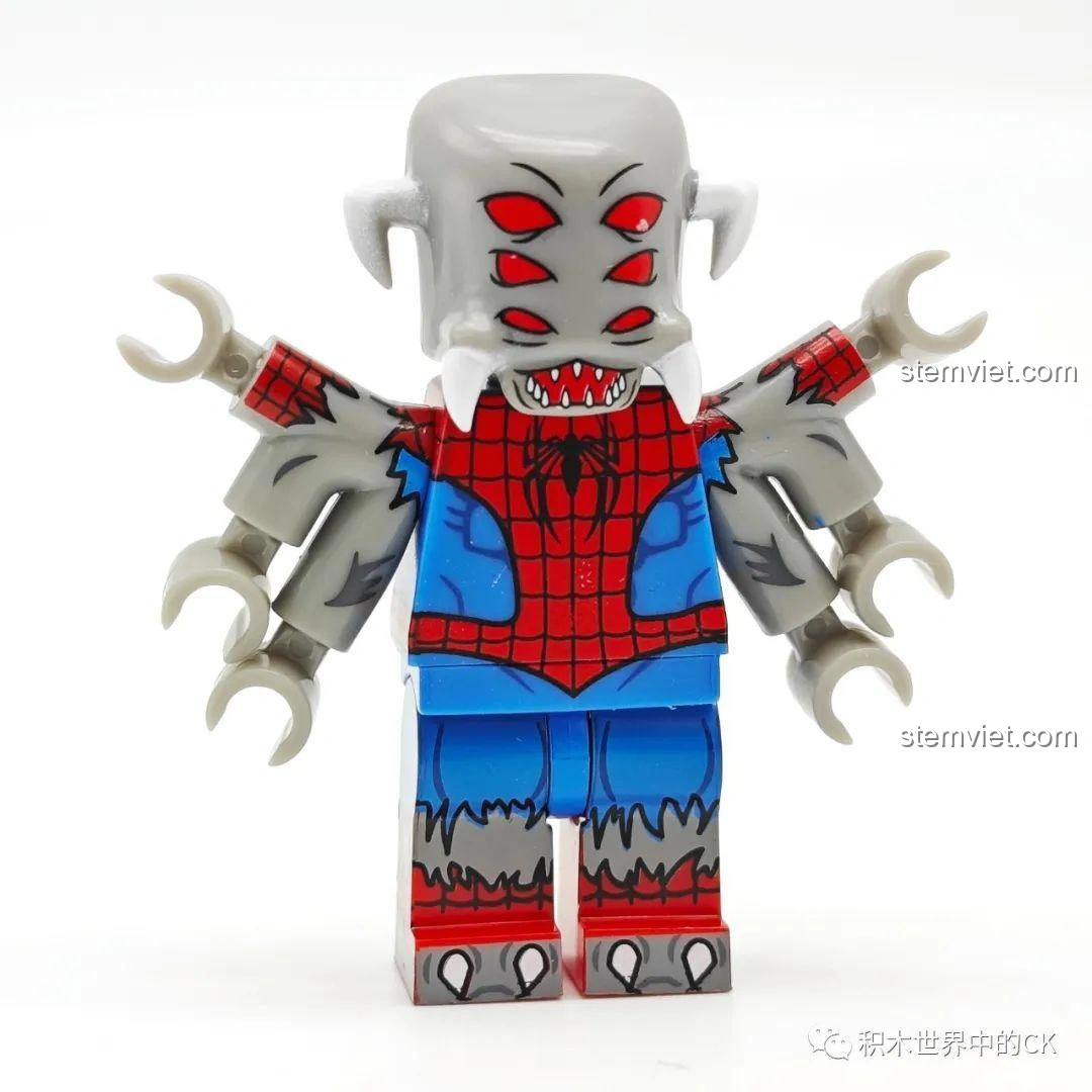 Minifigure Gwen Stacy (Spider-Gwen) từ bộ KORUIT KT1069 Người Nhện: Du Hành Vũ Trụ, với bộ đồ trắng đen.