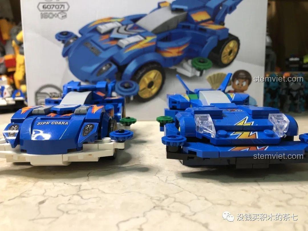 Mô hình xe Spin Cobra cùng với minifigure nhân vật Tokichi Mikuni.