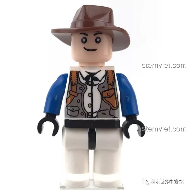 Minifigure tay đua địa hình của Xingbao sau khi được lắp ráp hoàn chỉnh, nhìn từ phía trước.