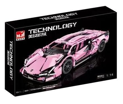 Bộ đồ chơi lắp ráp MJ Building Blocks 8601A Lamborghini Sián FKP 37 màu hồng điều khiển từ xa, 1254 chi tiết, dành cho bé gái 6 tuổi, giá tốt.