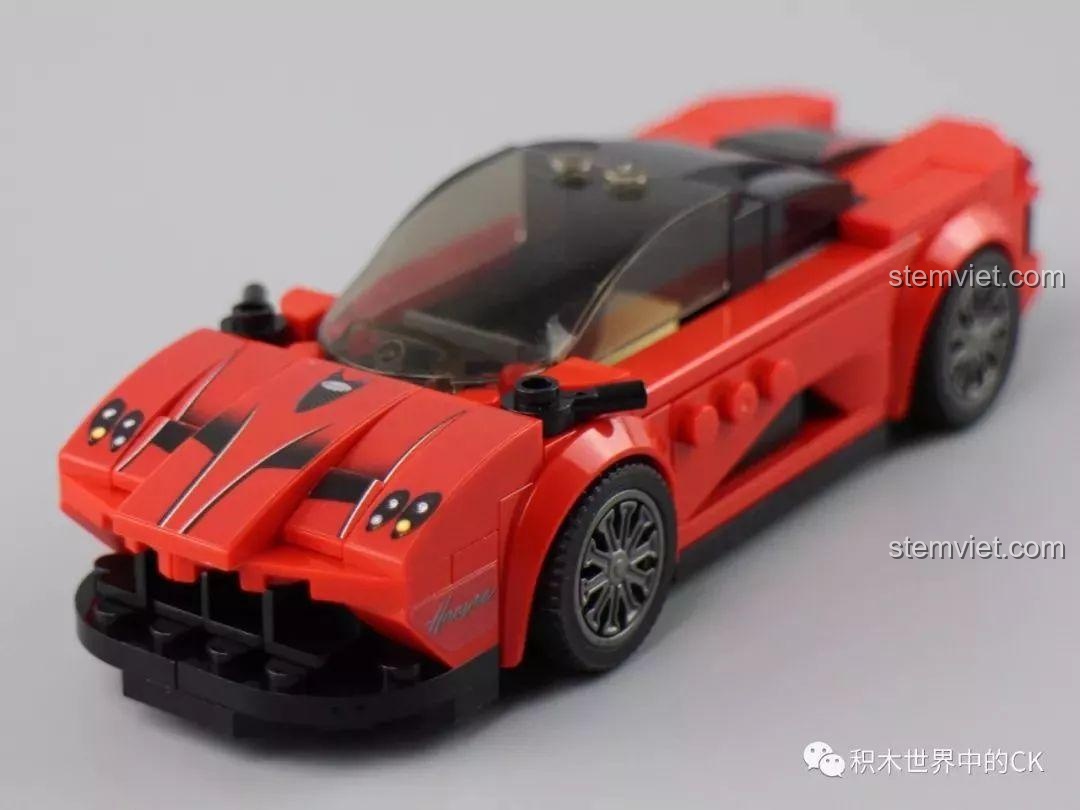 Mô hình siêu xe Hennessey Venom F5 Sembo Block 607028 màu đỏ sau khi lắp ráp, thiết kế hầm hố.