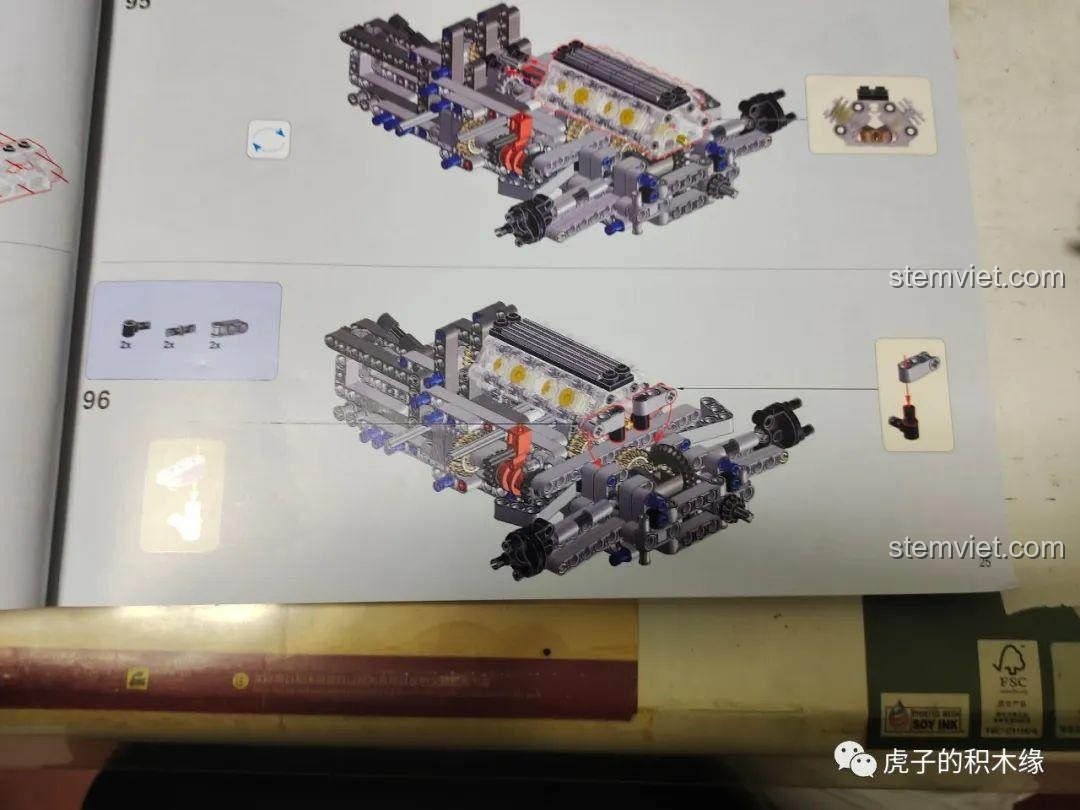 Hướng dẫn chi tiết bước 96 trong sách lắp ráp đồ chơi xây dựng Mô hình Koenigsegg One:1 Mould King.