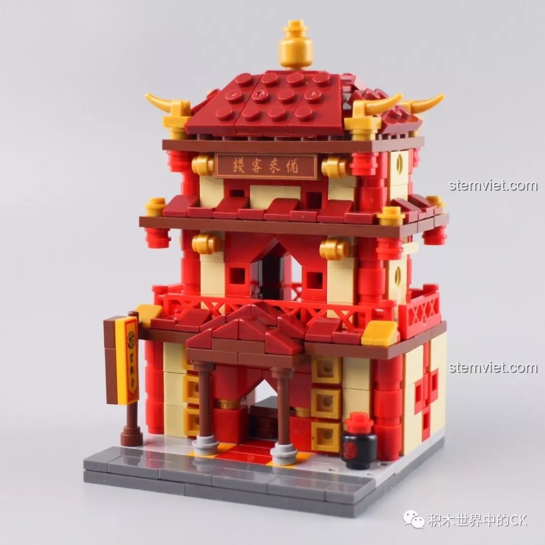 Mô hình Quán Trọ 3 tầng đã hoàn thiện từ bộ Xingbao XB01101 Phố Cổ Trung Hoa Mini giá bình dân.