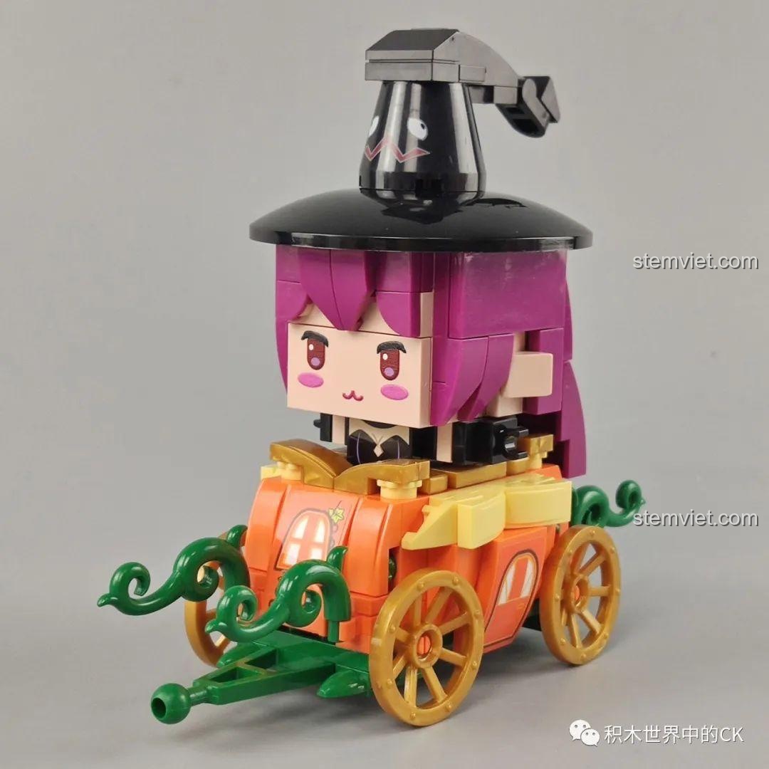 Mô hình Xe bí ngô của Lilith hoàn thiện, một thiết kế cổ tích trong bộ đồ chơi Hộp mù nhân vật Mini World.