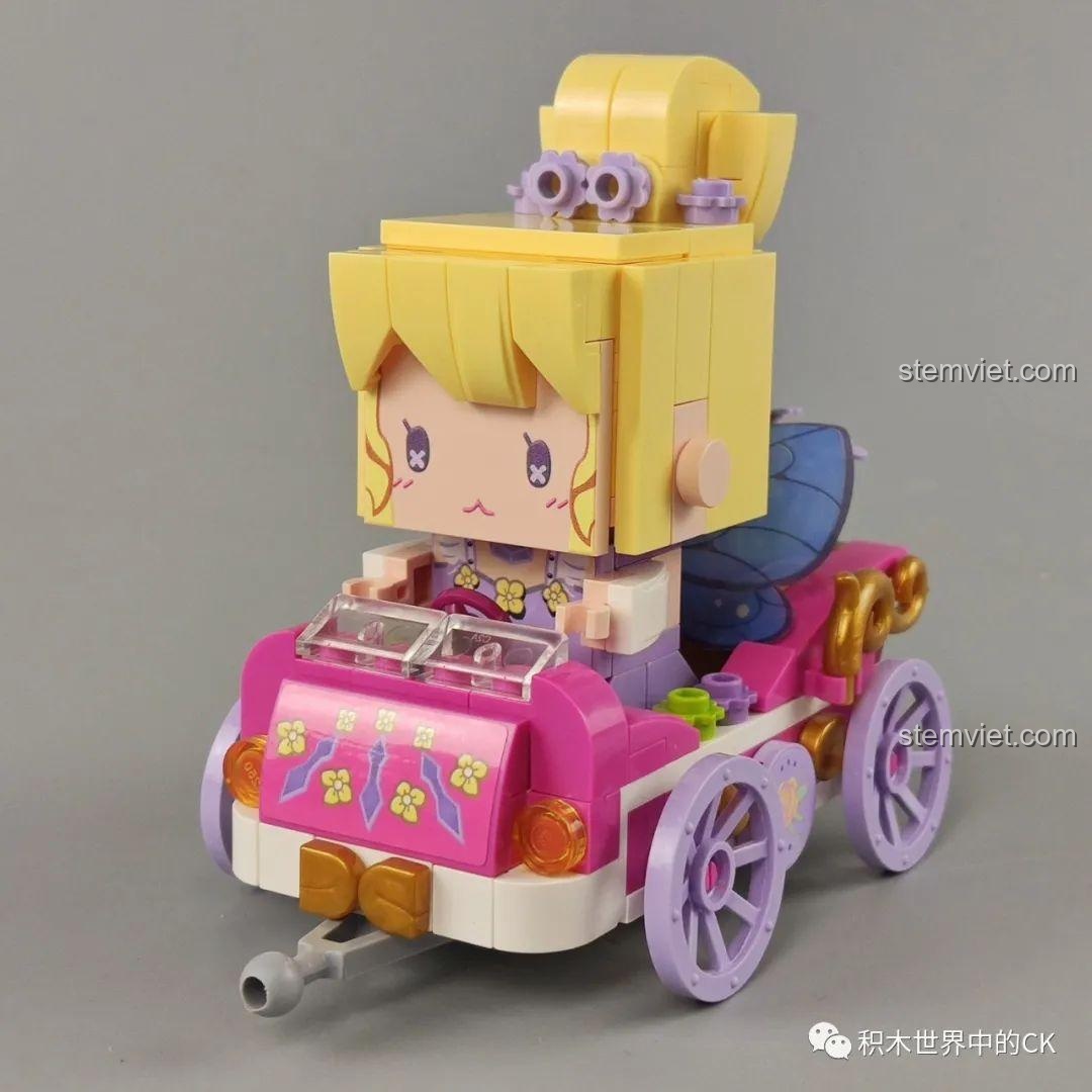 Mô hình Xe hoa của Hua Youyou hoàn thiện, một thiết kế nữ tính trong bộ đồ chơi Hộp mù nhân vật Mini World.