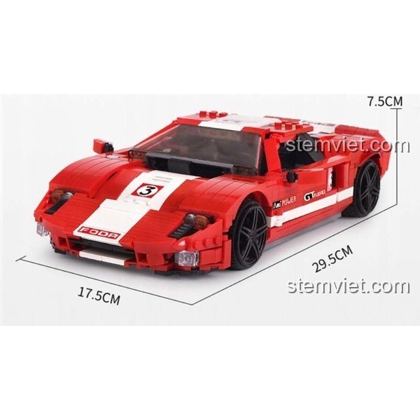 Mô hình Ford GT 10001 trên nền trắng, thuộc dòng Creative Idea của Mould King.