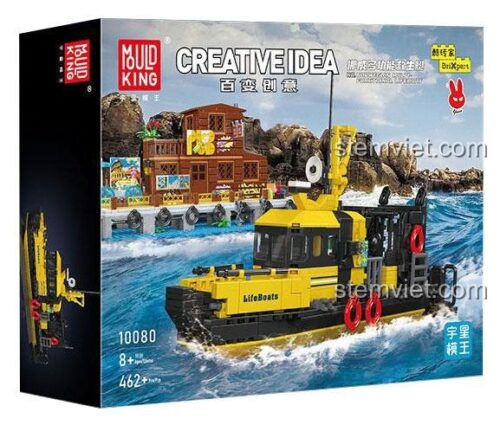 Hộp đồ chơi lắp ráp Mould King 10080 Thuyền Cứu Hộ Đa Năng Na Uy, bộ lắp ghép 462 mảnh cho bé trai 8 tuổi, giá rẻ