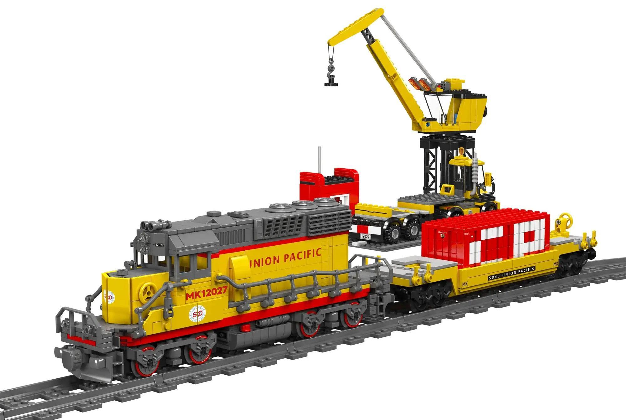 bộ đồ chơi Đầu Máy Diesel EMD SD40-2 Mould King 12027, đồ chơi mô hình xe lửa chở hàng cho con trai 14 tuổi, chất lượng cao, giá tốt