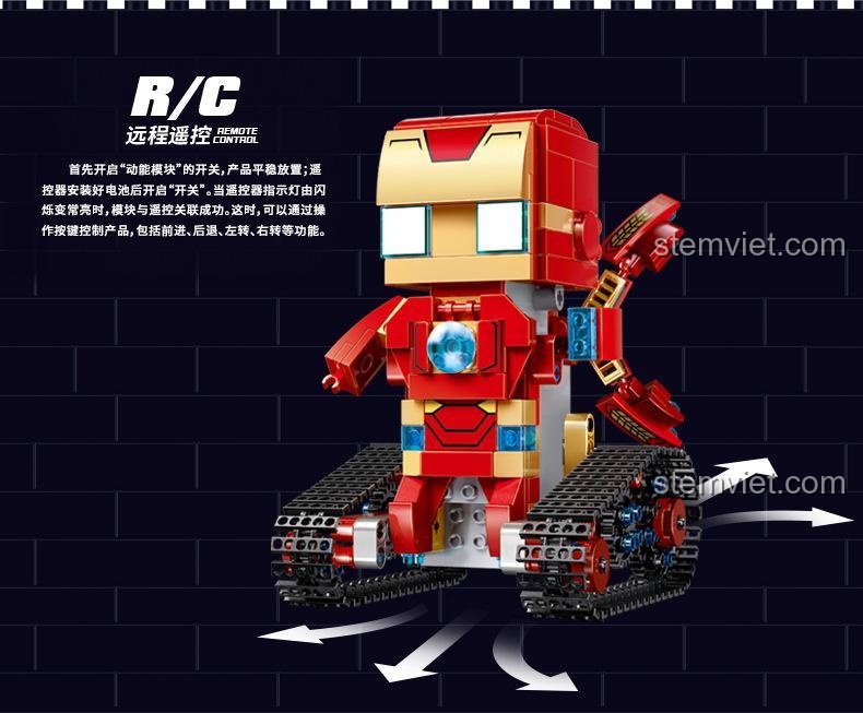 Mô hình Iron Man Mould King 13038 có thể điều khiển từ xa, món đồ chơi công nghệ giá rẻ.