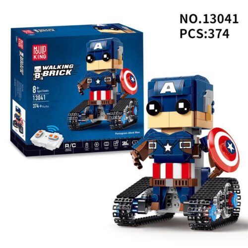 Hộp sản phẩm bộ lắp ráp Robot Captain America Mould King 13041, đồ chơi điều khiển từ xa cho bé trai 8 tuổi.