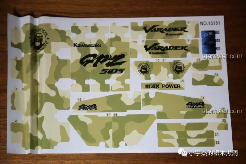 Decal rằn ri sa mạc cho đồ chơi mô hình Quái thú bọc thép Marauder 13131, tăng thêm vẻ hầm hố, chân thực.