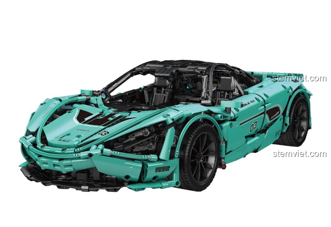 Mô hình lắp ráp Mould King 13167 McLaren 720S màu xanh lơ độc đáo, đồ chơi xây dựng siêu xe điều khiển từ xa chất lượng cao cho bé trai.