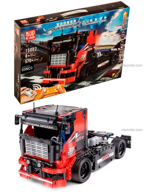 Hộp sản phẩm bộ lắp ráp Xe Đầu Kéo Đua Mould King 15002, đồ chơi cho bé trai 9 tuổi, giá rẻ.