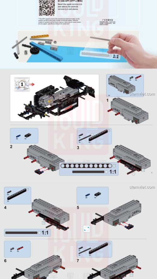 Xe Tải Tốc Độ Mould King 15002 pdf lắp ghép Mould King 15002 Xe Đầu Kéo Technic