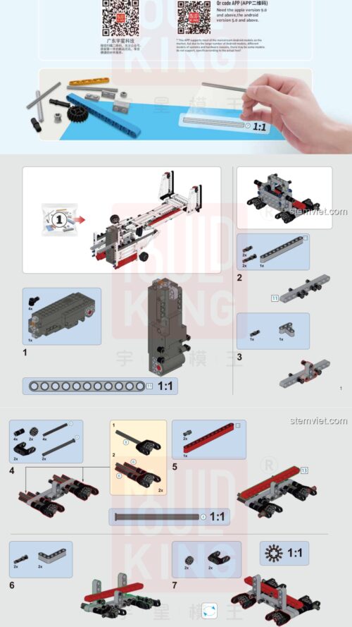 Mô hình trực thăng vận tải Mould King 15012 pdf hướng dẫn Trực thăng hai cánh quạt Mould King