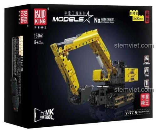 Mô hình đồ chơi xây dựng 15061 - Máy xúc cơ khí điều khiển từ xa của Mould King, dành cho con trai 8 tuổi.