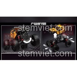 Tính năng hệ thống treo và thân xe tháo rời của bộ xếp hình 18004 Mould King.