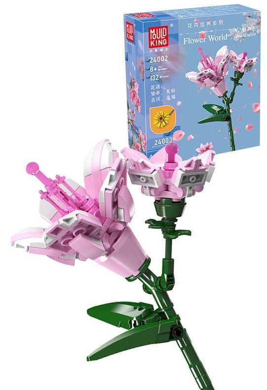 Mô hình Hoa Đỗ Quyên Mould King 24002 và hộp sản phẩm, bộ lắp ghép cho bé gái 8 tuổi giá rẻ