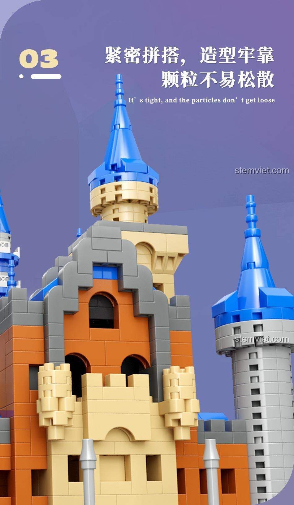 Đồ chơi xây dựng Lâu đài Neuschwanstein MOYU BLOCK MY92041 với các mảnh ghép khít, không dễ bị lỏng, đảm bảo độ bền