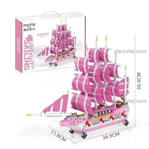 Mô hình Thuyền Buồm Moyu Block MY97001 kích thước chi tiết, đồ chơi lắp ráp chất lượng cao cho bé gái, đáng tiền