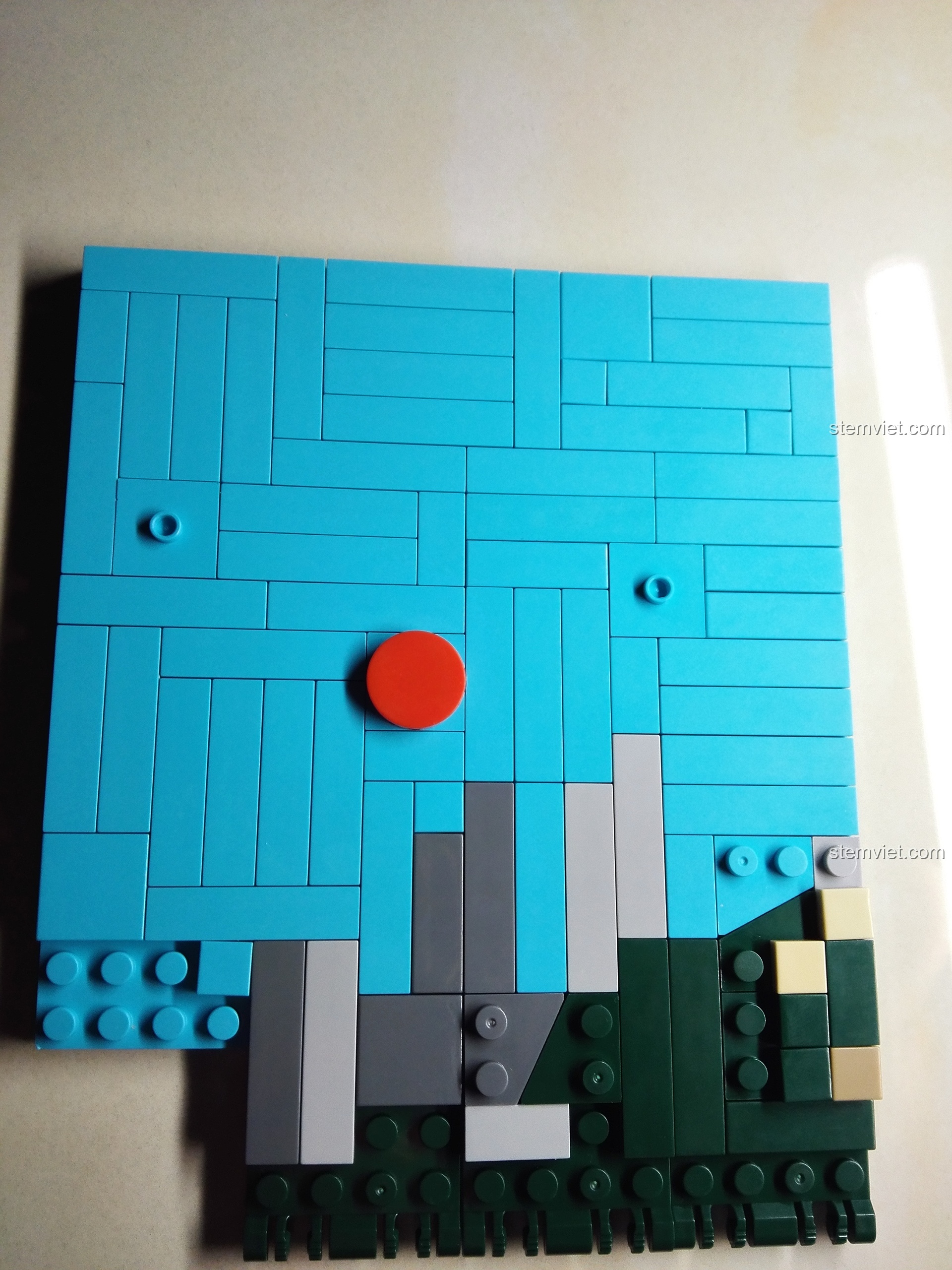 Tấm nền lắp ráp bộ PanlosBrick 656001 Mô hình Bắc Kinh gần hoàn thành.