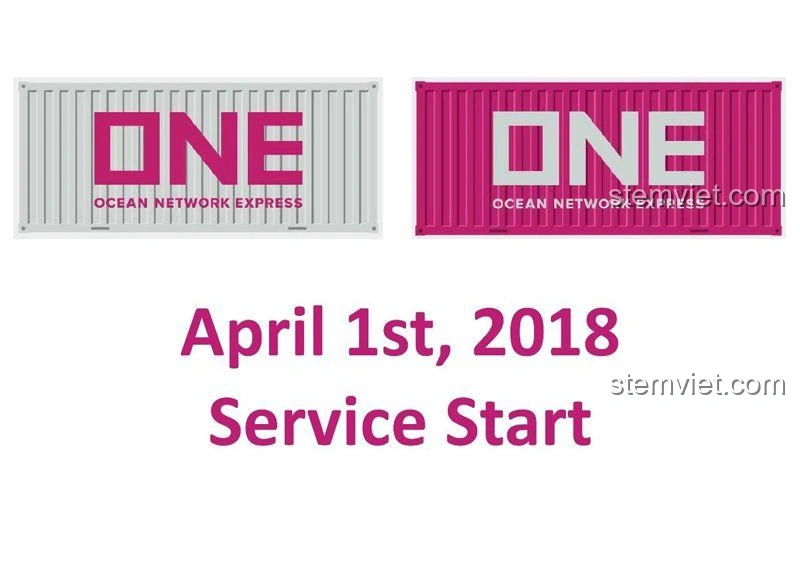 Hình ảnh minh họa logo và màu sắc đặc trưng của Ocean Network Express (ONE), nguồn cảm hứng cho Thùng Container Hồng YC-QC013.