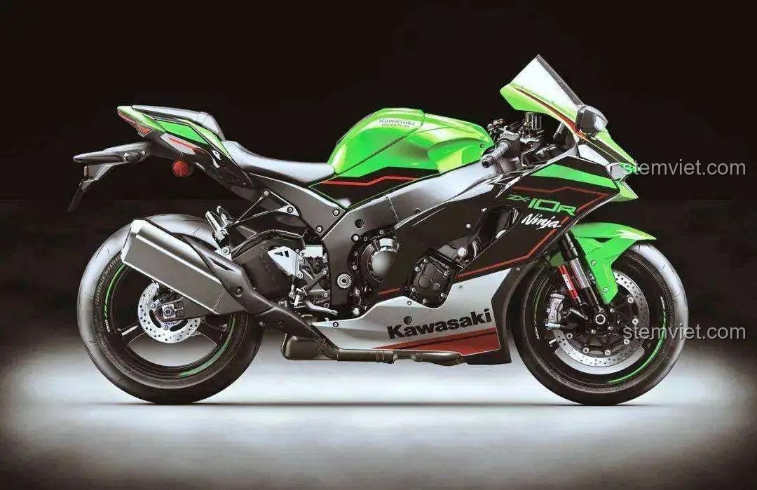 Hình ảnh siêu mô tô Kawasaki Ninja ZX-10R phiên bản 2021 ngoài đời thực, nguồn cảm hứng cho bộ lắp ráp.