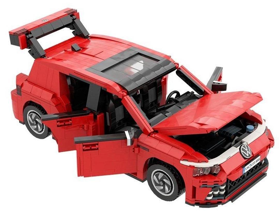 Bộ lắp ráp Volkswagen Golf GTI No Brand BR6007 màu đỏ, mô hình xe hơi chi tiết với cửa, capo, cốp mở được, phù hợp bé trai 6 tuổi, giá tốt.