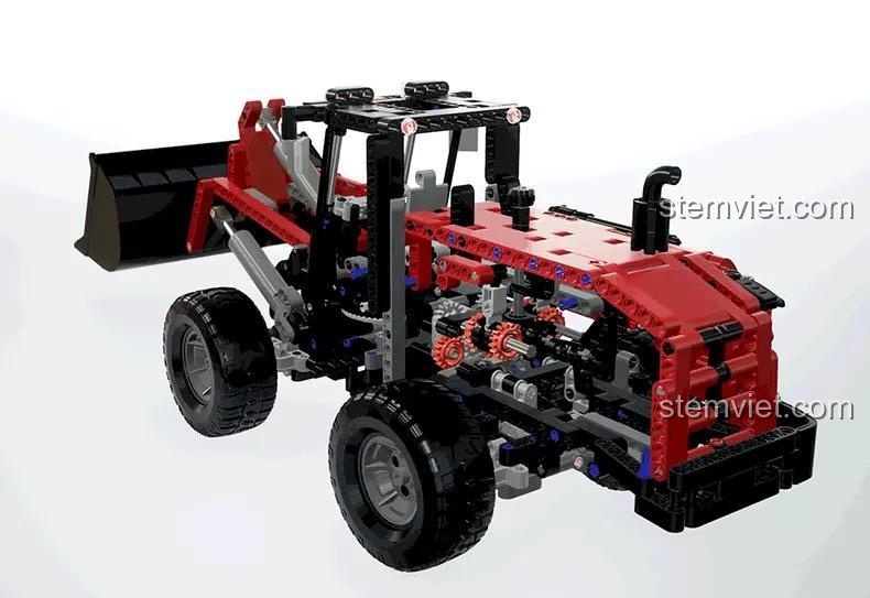 Đồ chơi lắp ráp ONEBOT OBZZJ01AIQI, mô hình xe xúc lật công trình với cơ cấu bánh răng và hệ thống treo độc lập, giúp bé trai 14 tuổi phát triển tư duy kỹ thuật.