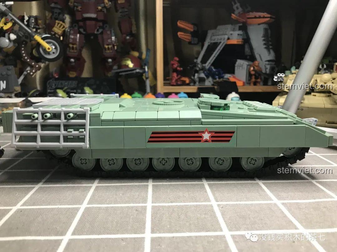 Chi tiết cụm ống phóng lựu đạn khói trên tháp pháo xe tăng Jiazhi 0101.