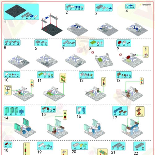 Cửa Hàng Bánh Ngọt Doraemon Chibi Panlos Brick 657041 hướng dẫn Panlos Brick 657041 Doraemon Street View