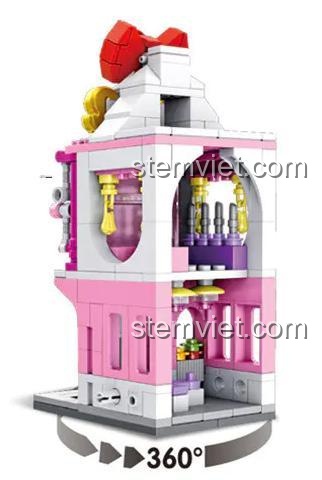 Đồ chơi mô hình Panlos Brick 657042 Cửa Hàng Mỹ Phẩm có thể xoay 360 độ.