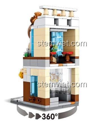 mô hình lắp ghép 657043 Tòa nhà gấu Brown, đồ chơi xếp hình sáng tạo cho bé gái, tương thích LEGO.