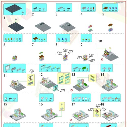 Cửa hàng tiện lợi 7-Eleven Panlos Brick 657045 sách lắp ghép Panlos Brick 657045 Mô hình cửa hàng tiện lợi